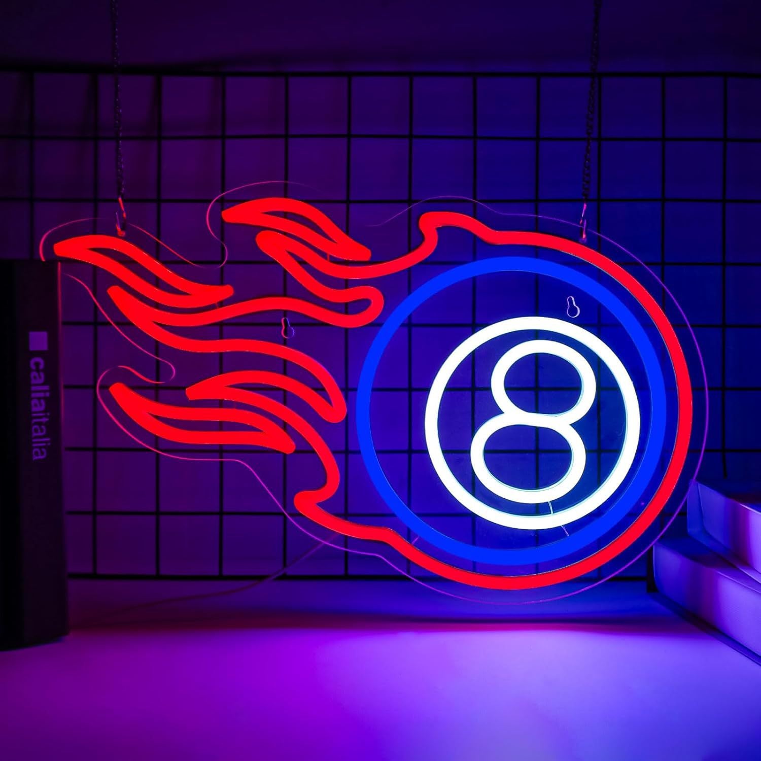 LED Neon Billiards Sign By USB - Adjustable Brightness with ON/Off Switch , Wall Decor LED Sign for Bar Billiards Game Room.41cm/16"x 26cm/10"