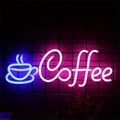 Coffee LED Neon Sign By USB - Adjustable Brightness with ON/Off Switch , Wall Decor LED Sign for Café Shops, Restaurants & Food Trucks,42cm/16.55"x 22cm/8.66"