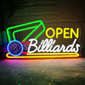 LED Neon Billiards Sign By USB - Adjustable Brightness with ON/Off Switch , Wall Decor LED Sign for Bar Billiards Game Room.42cm/16.5"x 22.3cm/8.8"