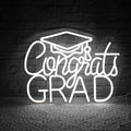 LED Neon Graduation Cap Cool White Light Sign By USB - Adjustable Brightness with ON/Off Switch , Wall Decor LED Sign for Graduation Celebration,42cm/16.5"x 23cm/9.1"