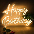 Monochrome neon happy birthday sign with switch and USB interface, suitable for birthday party,42cm/16.5"*32cm/12.6"