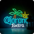 LED Neon Corona Coconut Tree Sign By USB - Adjustable Brightness With ON/Off Switch , Wall Decor LED Sign for Bar Decoration.42cm/16.5"x 32cm/12.6"