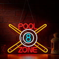 LED Neon Billiards Sign By USB - Adjustable Brightness with ON/Off Switch , Wall Decor LED Sign for Bar Billiards Game Room.43cm/16.9"x 33cm/13"