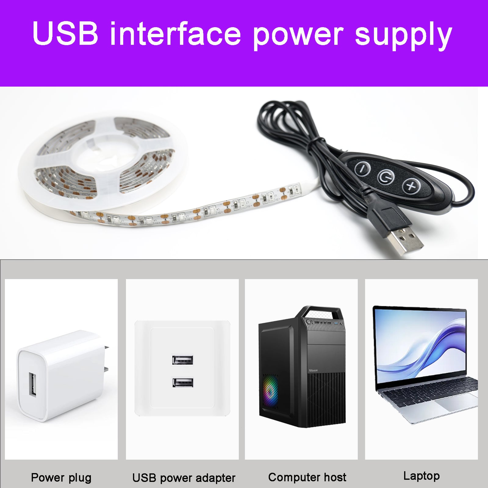 395nm UV LED Light Strip 6.6FT (2M), USB 5V 2A Black Light Strip, 60 LEDs/M, IP65 Waterproof, 5-Level Dimmable UV Strip Lights for Glow Party, Fluorescent Posters, Halloween Decorations