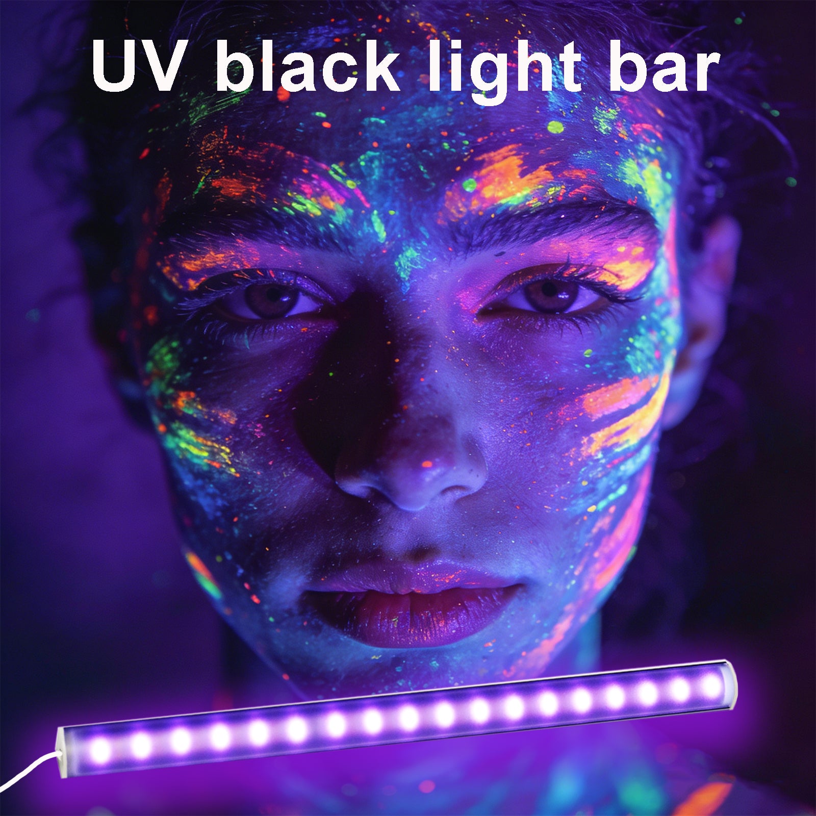 2 Pack UV Black Light Bar , USB Powered Ultraviolet Light Bar for Body Paint Glow Party, Fluorescent Posters, UV Resin Curing & Pet Urine Detector