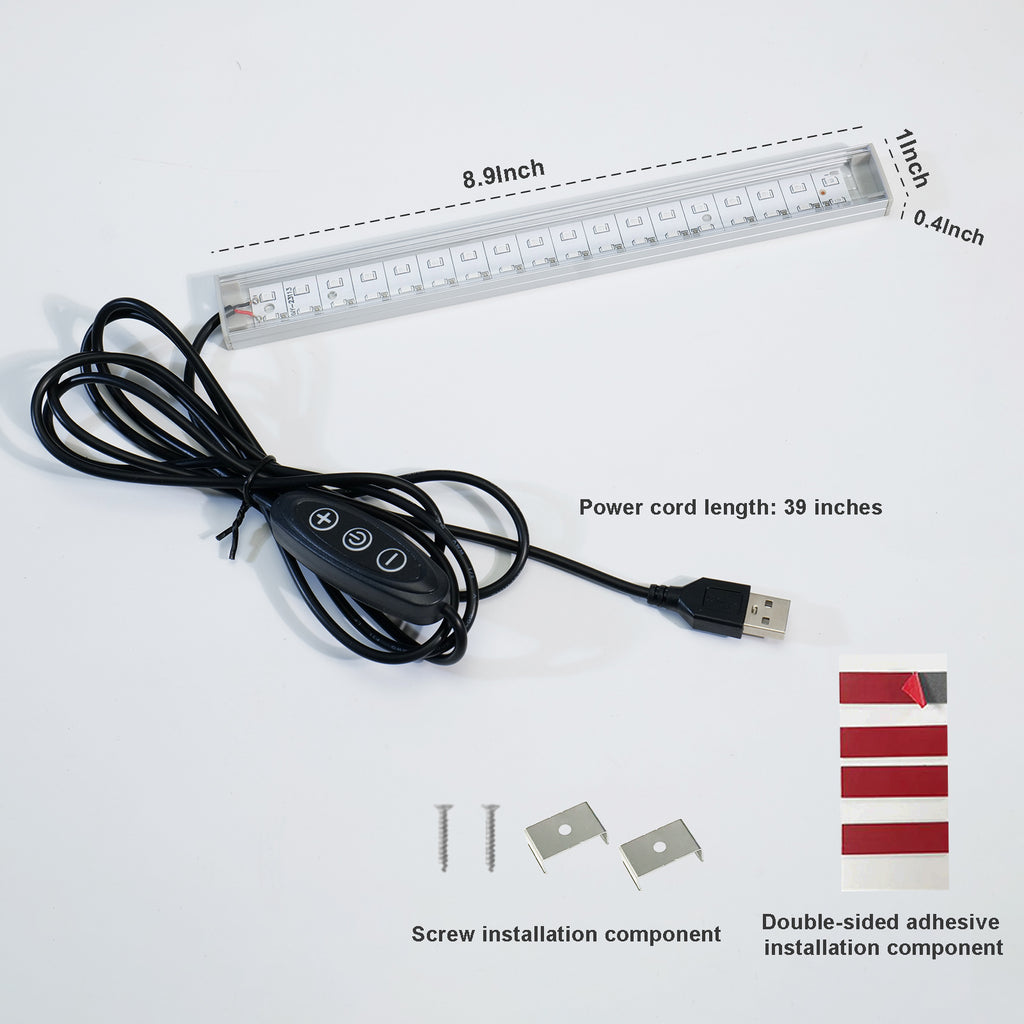 UV Black Light Bar 395nm, 8.9 Inch USB Powered Blacklight Strip for Halloween Decorations, Body Paint, Fluorescent Posters, Glow Party Lighting