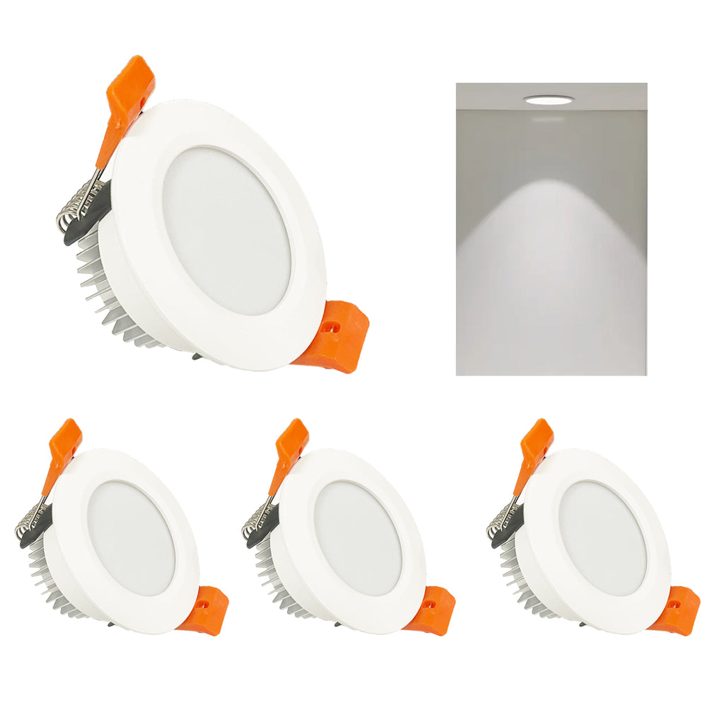 2 Inch LED Recessed Lighting 3W, Dimmable Downlight , 5000K Natural White Ceiling Light, CRI80+, Energy-Saving LED Downlight for Home Remodel & House Interior Décor, Easy Installation – 4 Pack