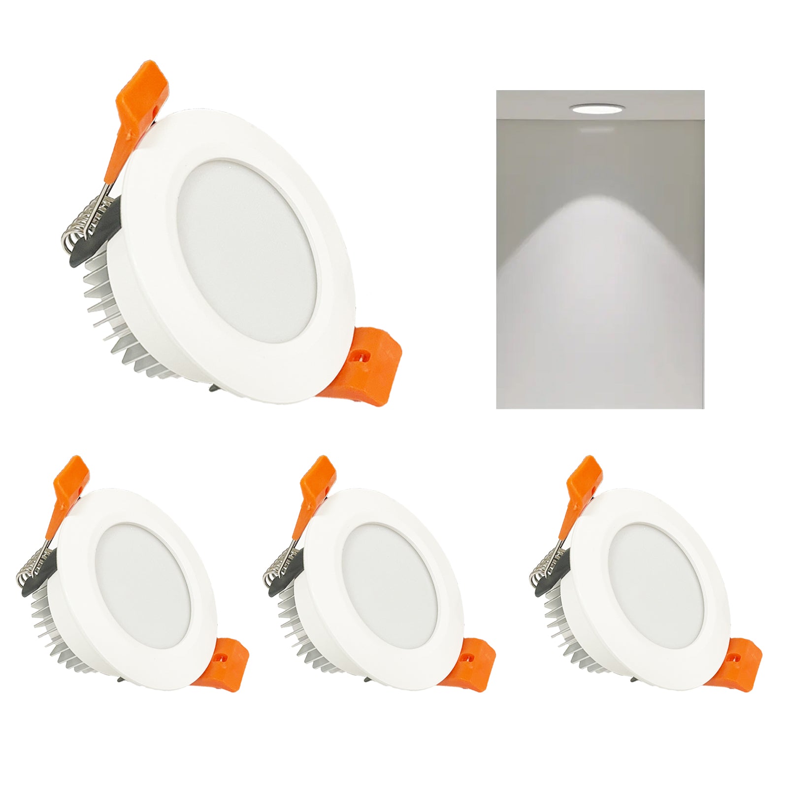 2 Inch LED Recessed Lighting 3W, Dimmable Downlight , 5000K Natural White Ceiling Light, CRI80+, Energy-Saving LED Downlight for Home Remodel & House Interior Décor, Easy Installation – 4 Pack