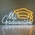 LED Neon Graduation Cap Sign By USB - Adjustable Brightness with ON/Off Switch , Wall Decor LED Sign for Graduation Celebration,50cm/19.7"x 28cm/11"