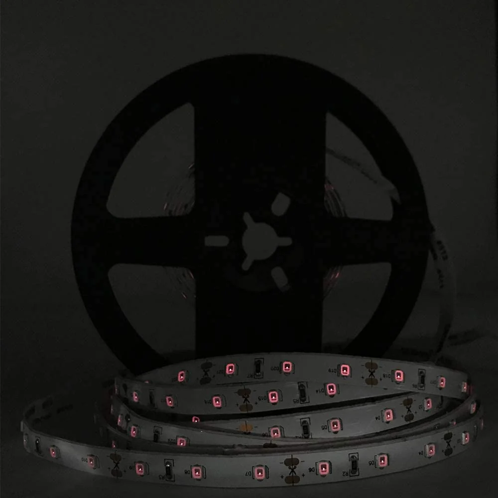 850nm Infrared LED Strip Light, SMD2835 60LED/M DC12V Non-Waterproof 10mm Wide Flexible IR Strip for Night Vision Security Camera
