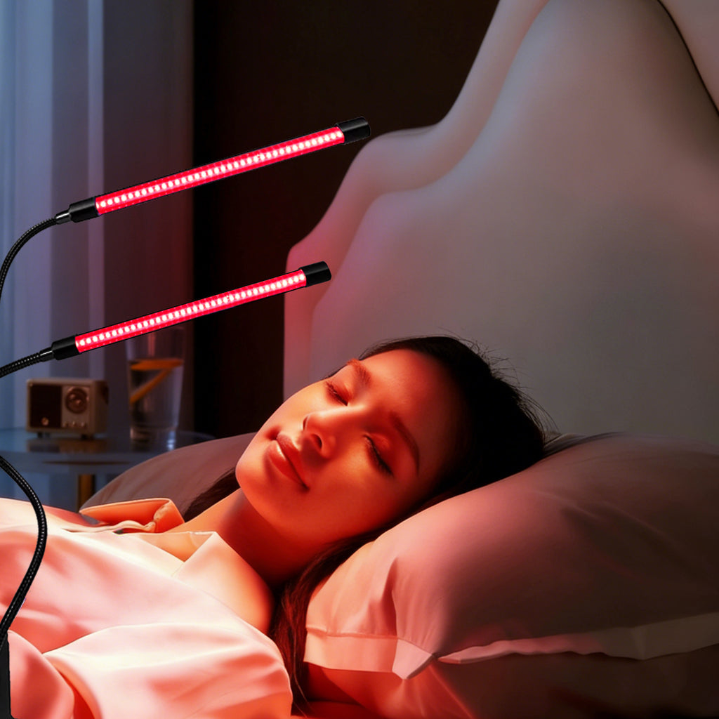 660nm Red Light Clip Lamp, LED Red Light for Face & Skin Care, Adjustable Gooseneck Clip-On Light, Hands-Free, Portable Home Use