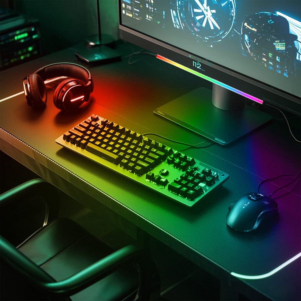2 in-1 RGB Monitor Light Bar,RGB LED Gaming Atmosphere Light,Powered by USB with RGB Mode Change Controller,Atmosphere Lamp for Display, Desk, Computer Accessories, Room