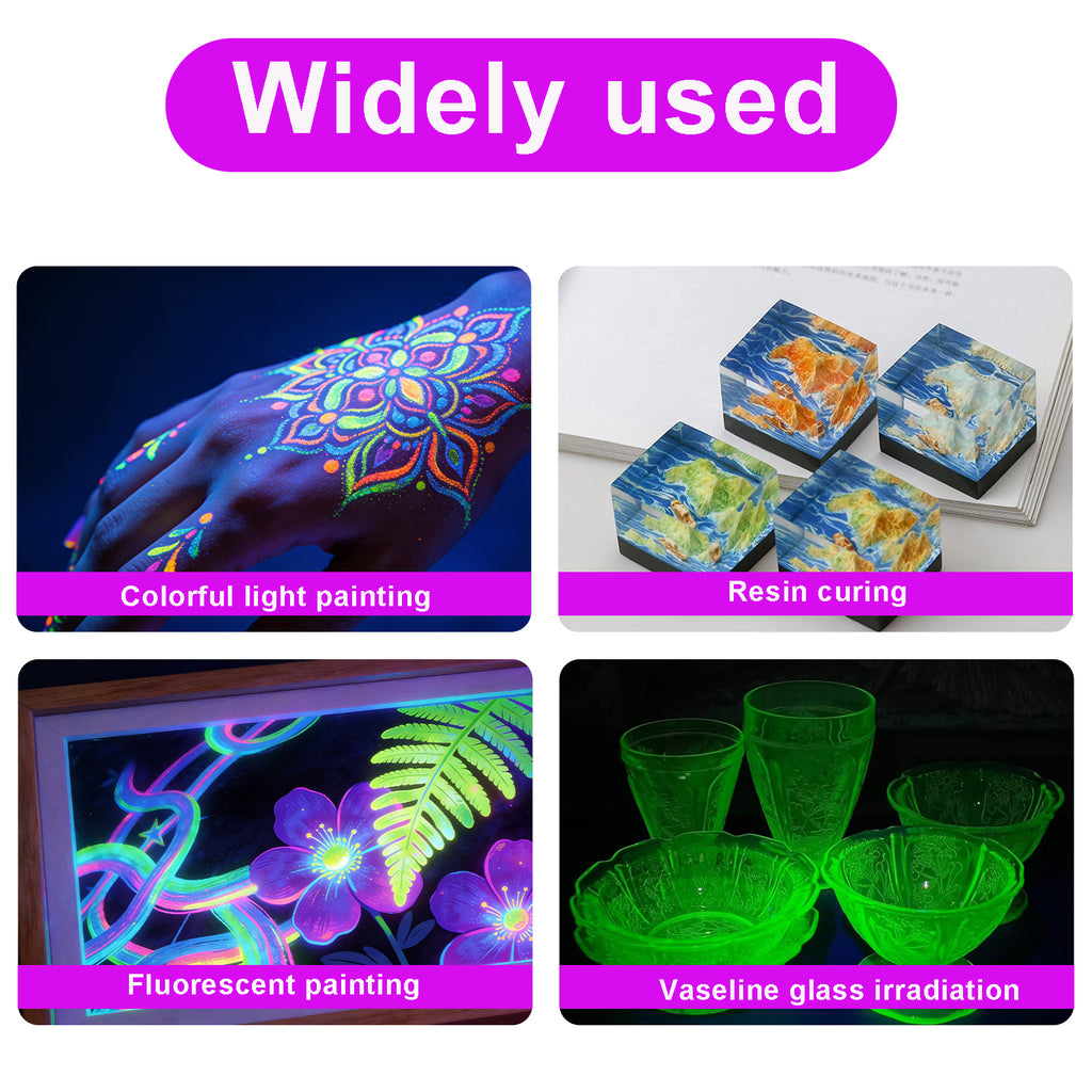 2 Pack UV Black Light Bar , USB Powered Ultraviolet Light Bar for Body Paint Glow Party, Fluorescent Posters, UV Resin Curing & Pet Urine Detector