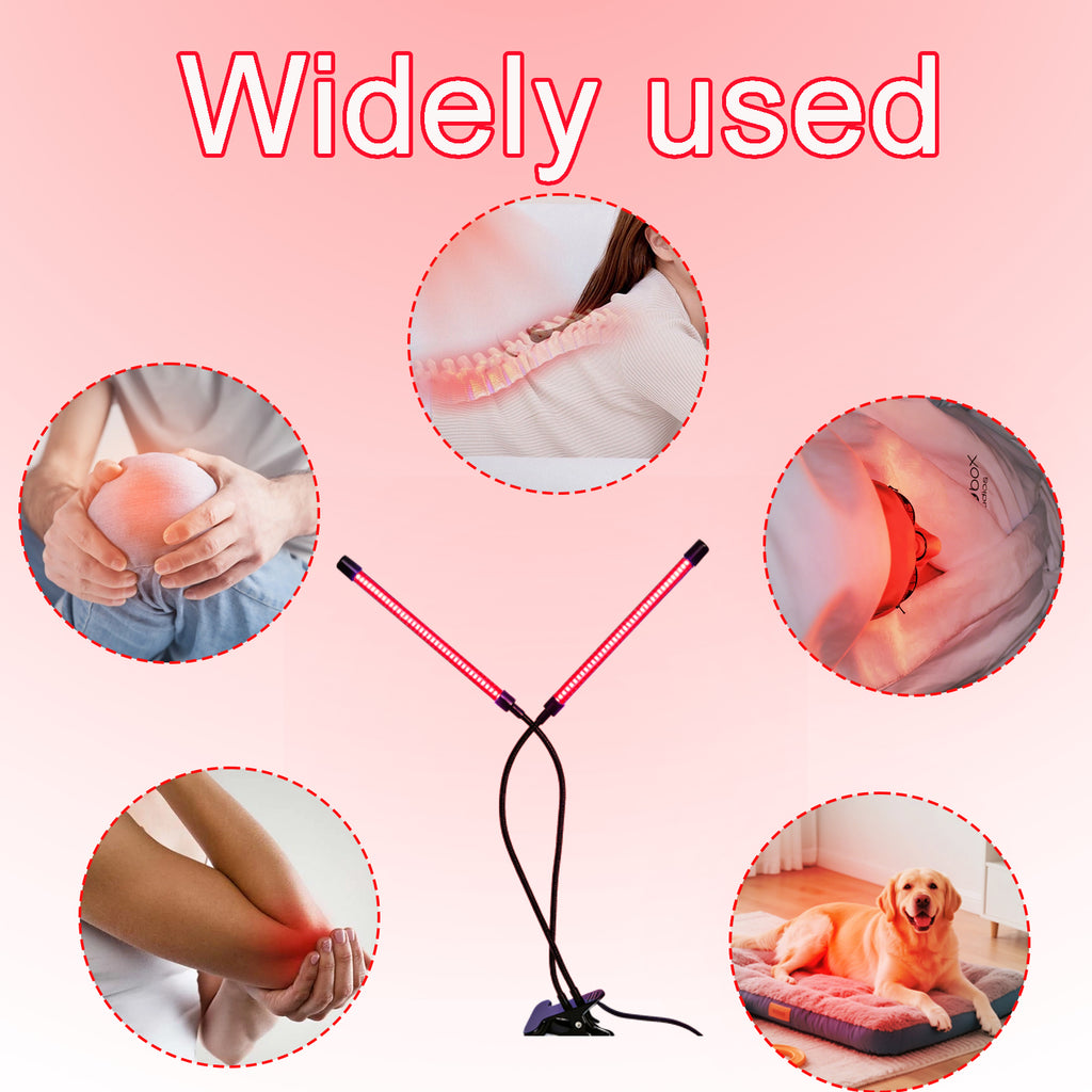 660nm Red Light Clip Lamp, LED Red Light for Face & Skin Care, Adjustable Gooseneck Clip-On Light, Hands-Free, Portable Home Use