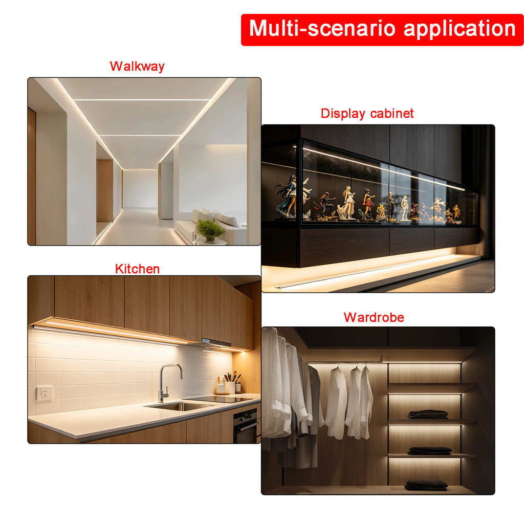 10 Pack LED Aluminum Channel System 6.6FT/2M U Shape LED Strip Channel with Milky White Diffuser Cover, Silver Aluminum Profile Housing, End Caps & Mounting Clips, Fits LED Strips up to 12.5mm Wide