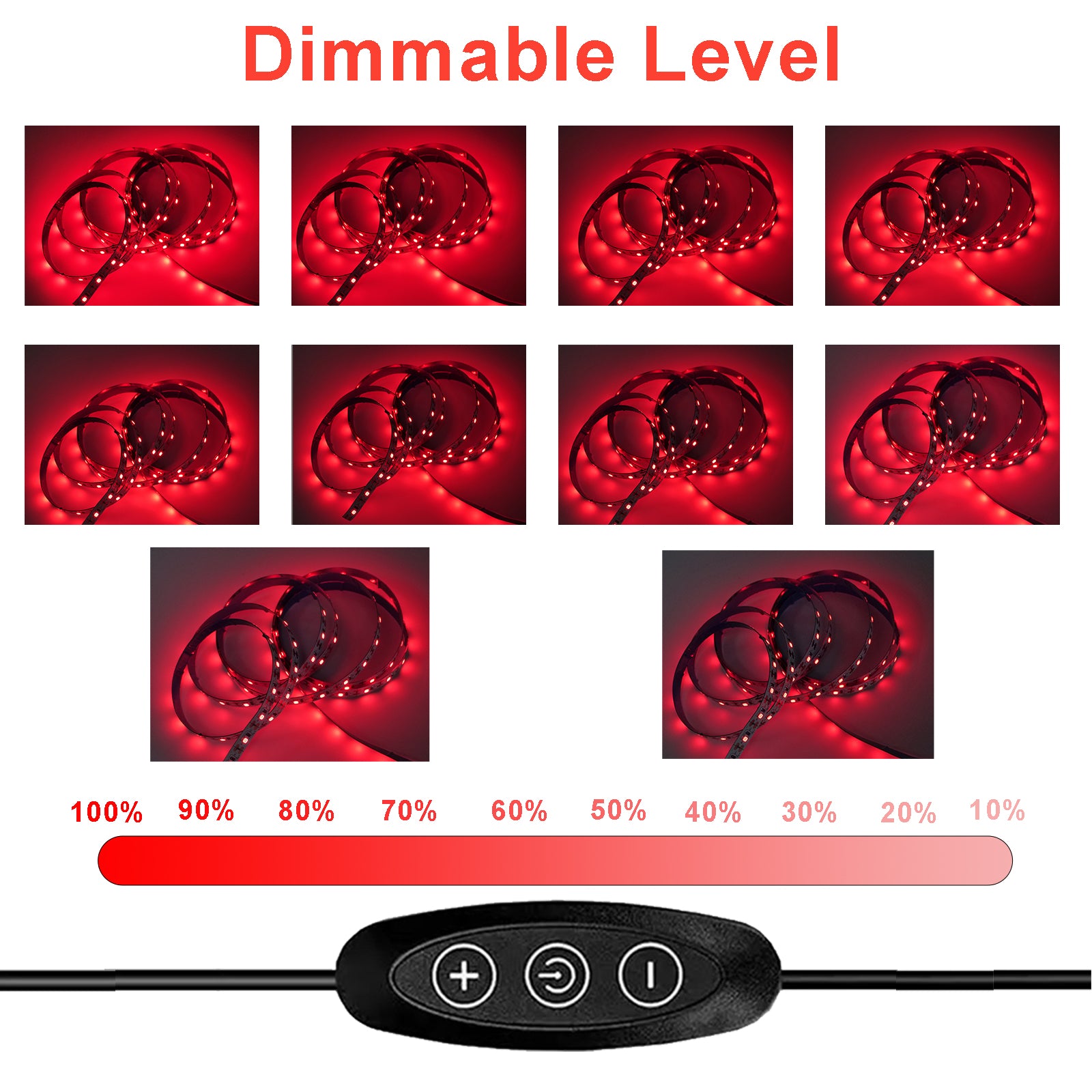 660nm Red Light Strip 6.6FT 120LEDs USB Powered, Dimmable Red LED Light Strip 5V 2A, Grow Light for Indoor Plants, Sleep Light Strip for Bedroom, TV Backlight Ambient Lighting