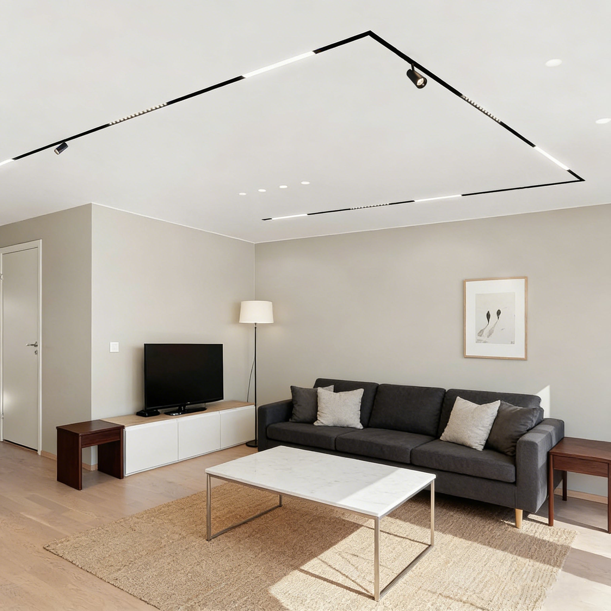 90 Degree Horizontal Track Connector for Magnetic Track Lighting System, Aluminum Corner Connector (No Power Transfer), Requires Conductive Connector, 24V Ceiling Track Rail Accessory