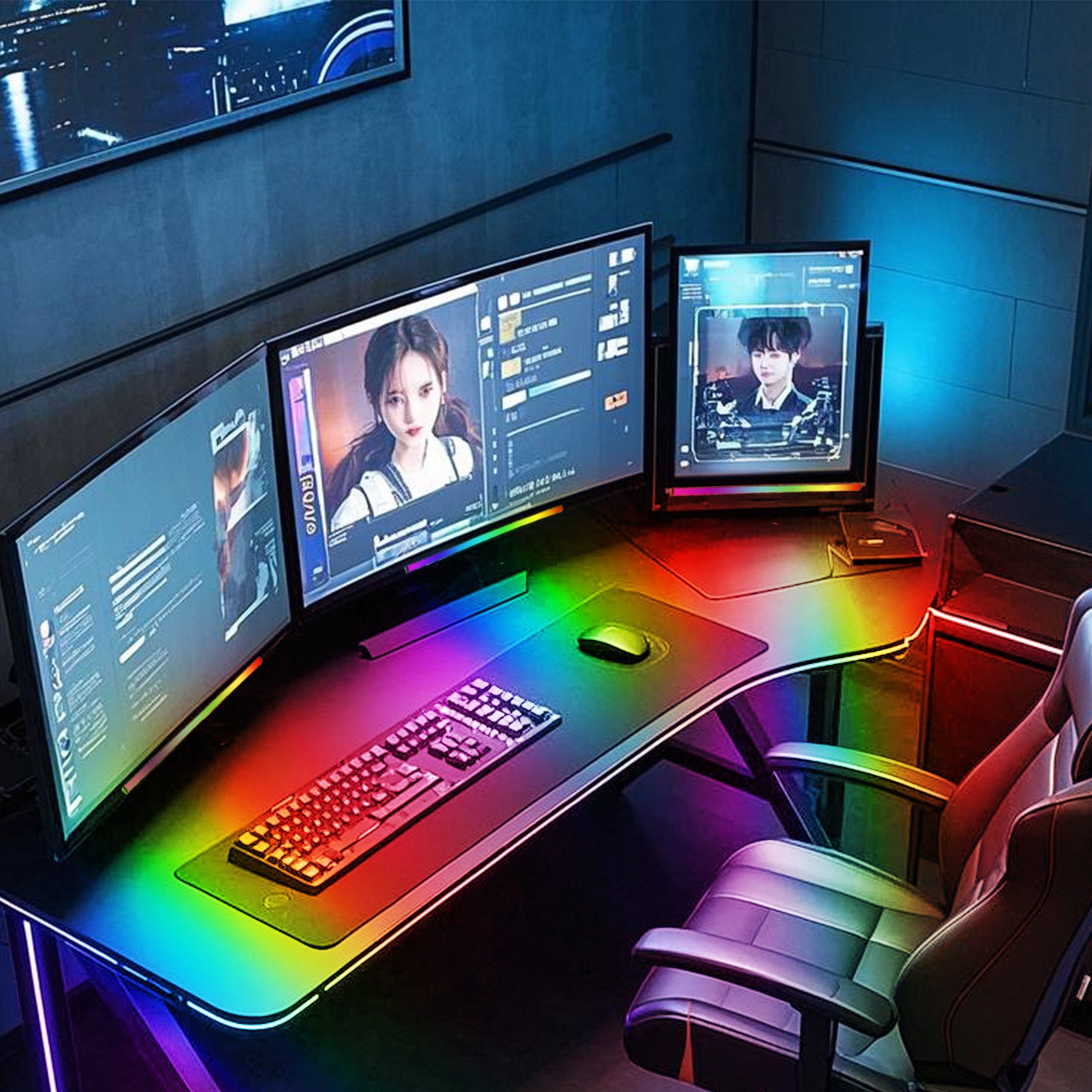 2 in-1 RGB Monitor Light Bar,RGB LED Gaming Atmosphere Light,Powered by USB with RGB Mode Change Controller,Atmosphere Lamp for Display, Desk, Computer Accessories, Room