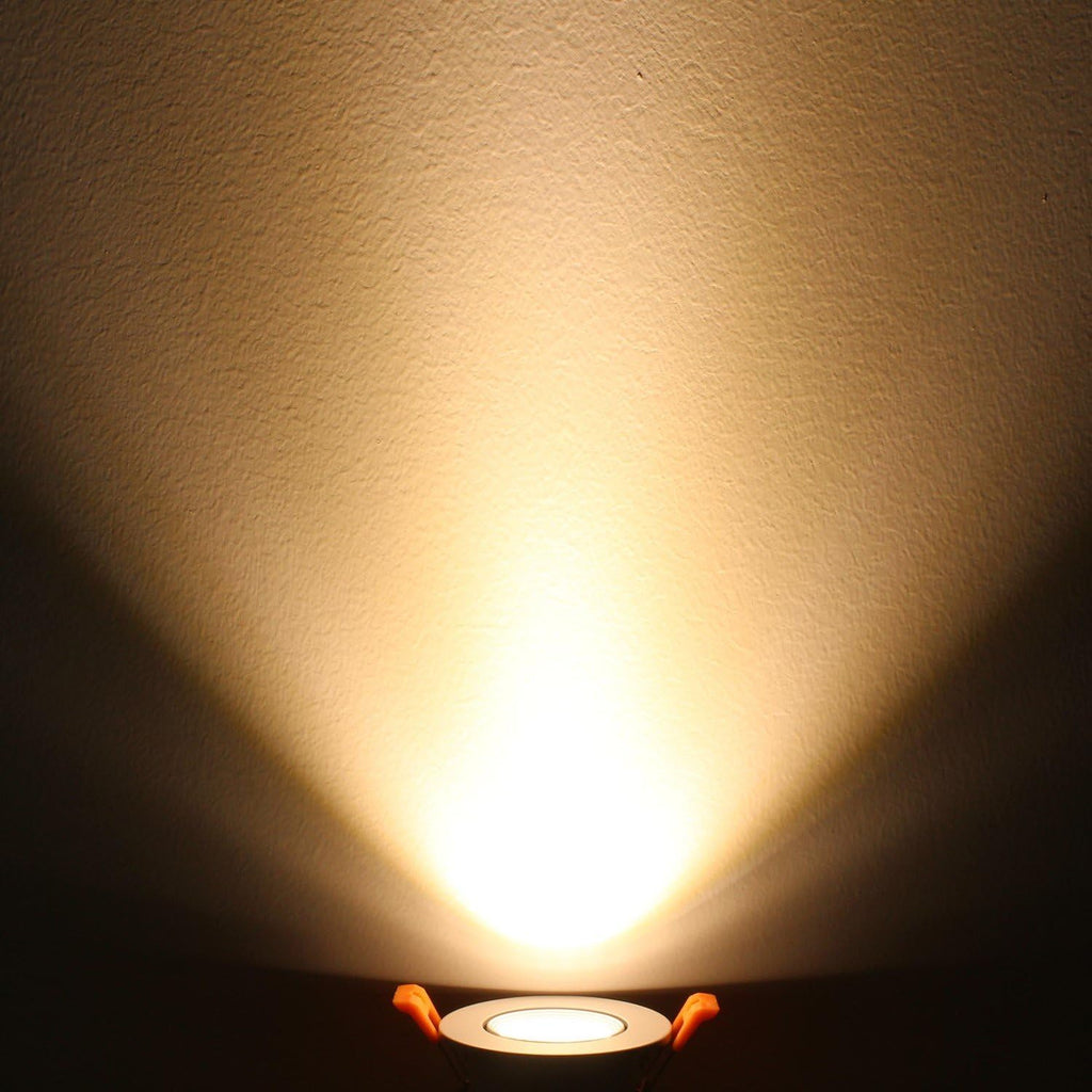 2 Inch 3W COB Recessed Downlight , Dimmable recessed lighting ,60° beam Angle, 3000K Warm White, 220 Lumens, 80+ CRI, Ideal for Living Room & Bedroom,White(4 Pack)
