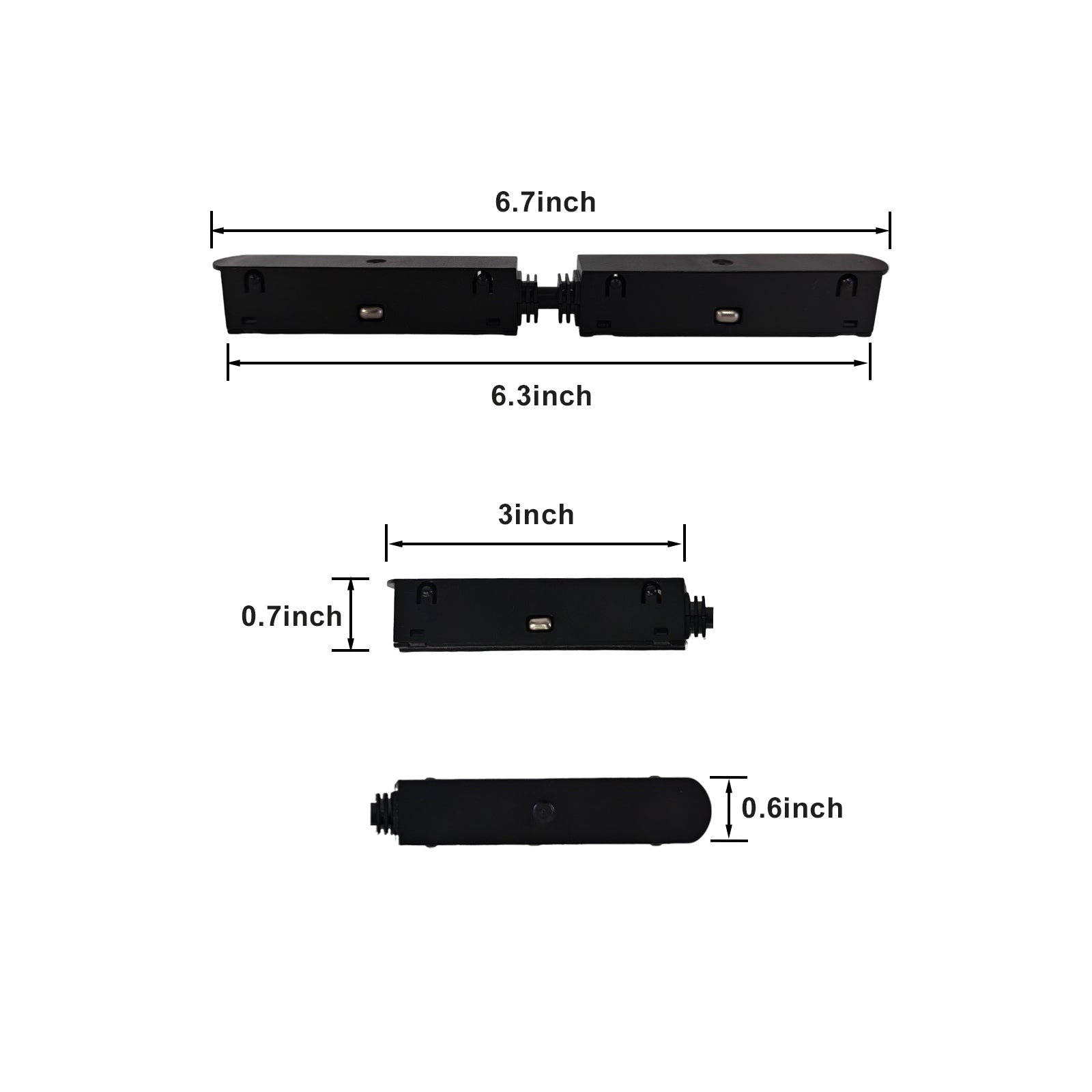 H Type Track Lighting Connector, Black Hidden Straight Connector with Conductive Module, Direct Inline Track Rail Connector for H Track Lighting System, Seamless Power Connection Accessory
