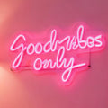 LED Neon Good Vibes Sign By USB - Adjustable Brightness With ON/Off Switch , Wall Decor LED Sign for Dormitory Home Atmosphere Decoration.41cm/16"x 23cm/9"