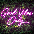 LED Neon Good Vibes Sign By USB - Adjustable Brightness With ON/Off Switch , Wall Decor LED Sign for Dormitory Home Atmosphere Decoration.45cm/17.7"x 25cm/9.8"