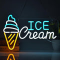 LED Neon Ice Cream Sign By USB - Adjustable Brightness with ON/Off Switch , Wall Decor LED Sign for Shopping malls, Supermarkets, Cold Drink Shops, etc.,41cm/16"x 28cm/11"