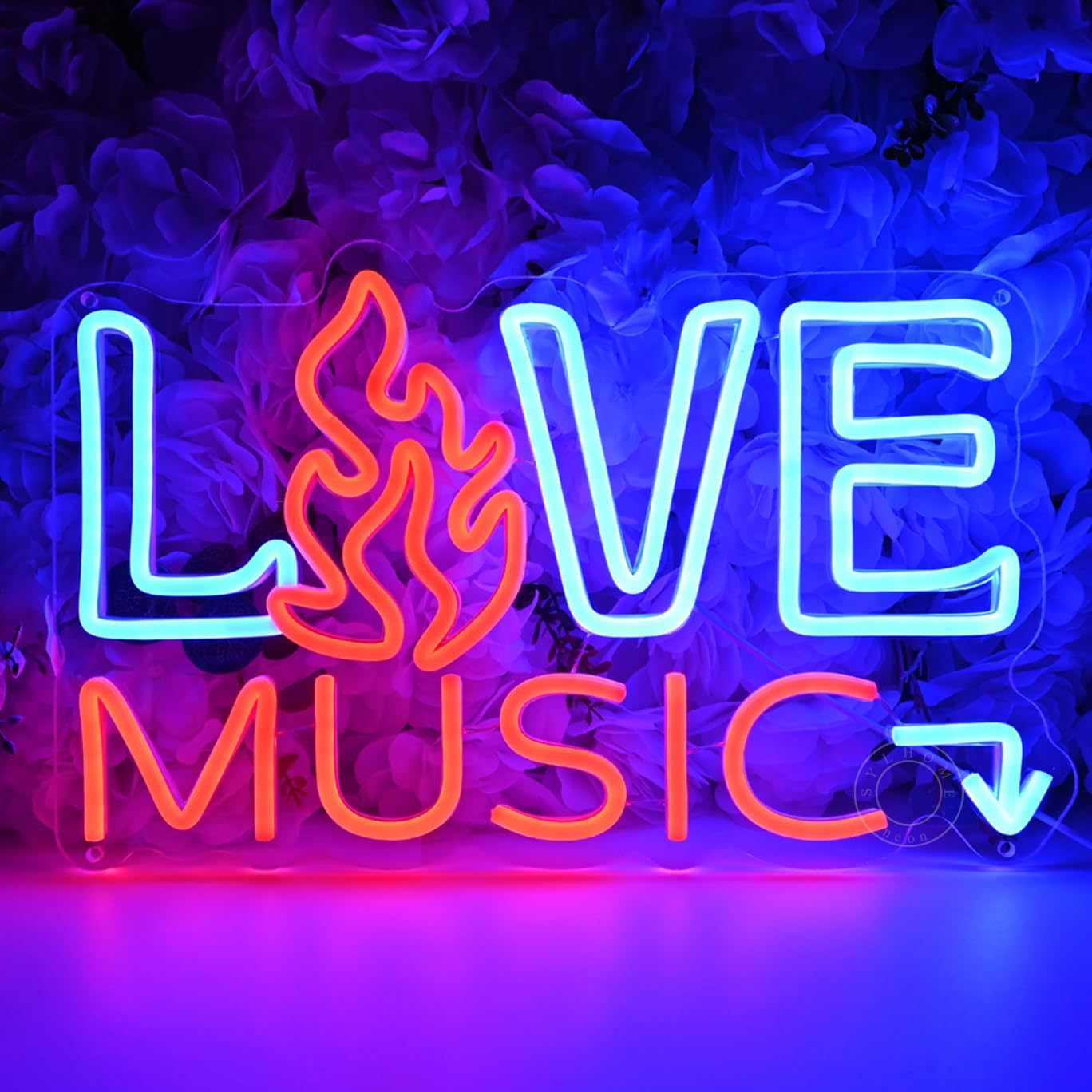 LED Neon LIVE MUSIC Sign By USB - Adjustable Brightness With ON/Off Switch , Wall Decor LED Sign for Bar Stage Atmosphere Decorative.40cm/15.7"x 25cm/9.8"
