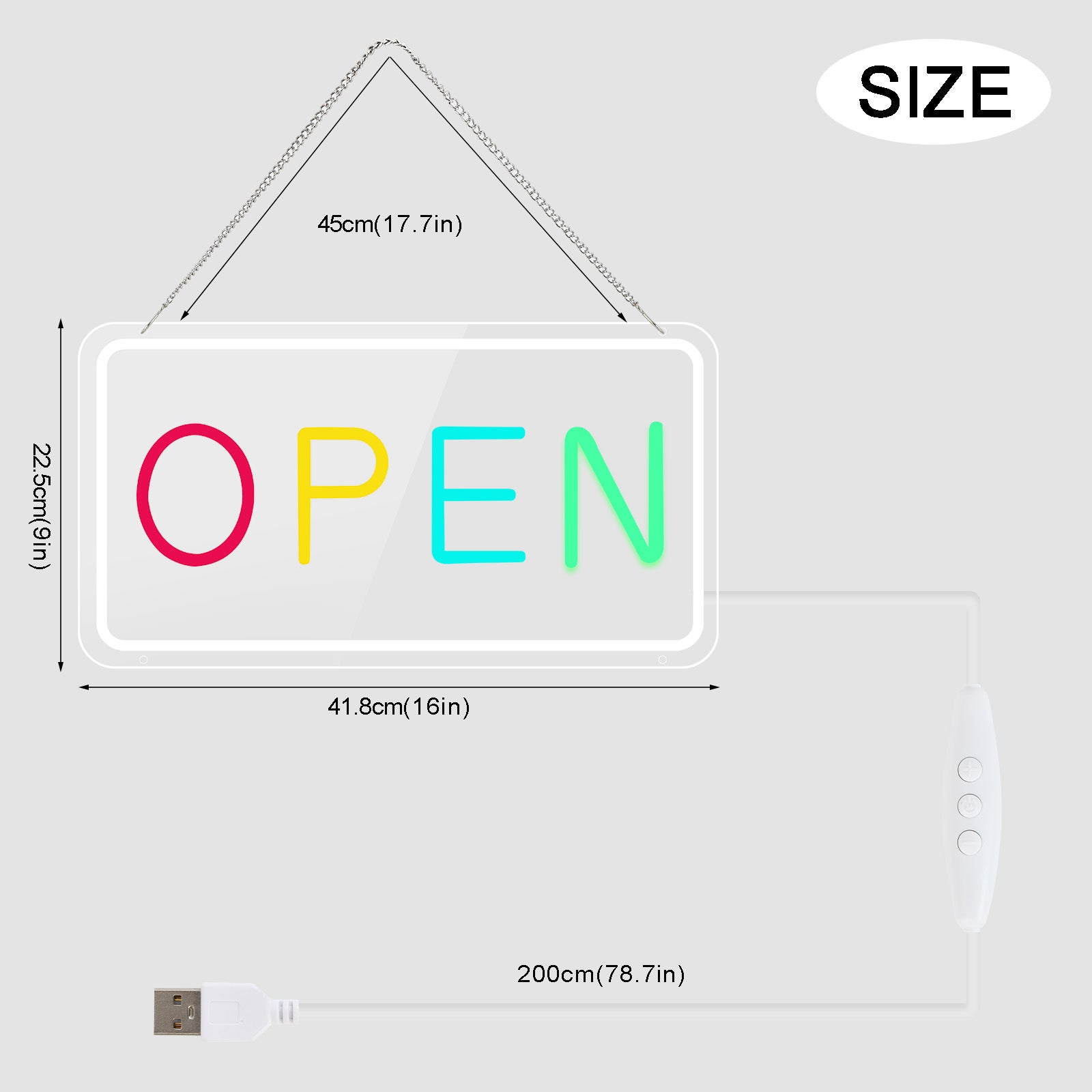 Neon Open Signs for Business,Adjustable Brightness Open Signs with ON/OFF Switch for Stores,Coffee Shop,Flower shop, Hotel,Bars,Window etc,four colors, 16x9in