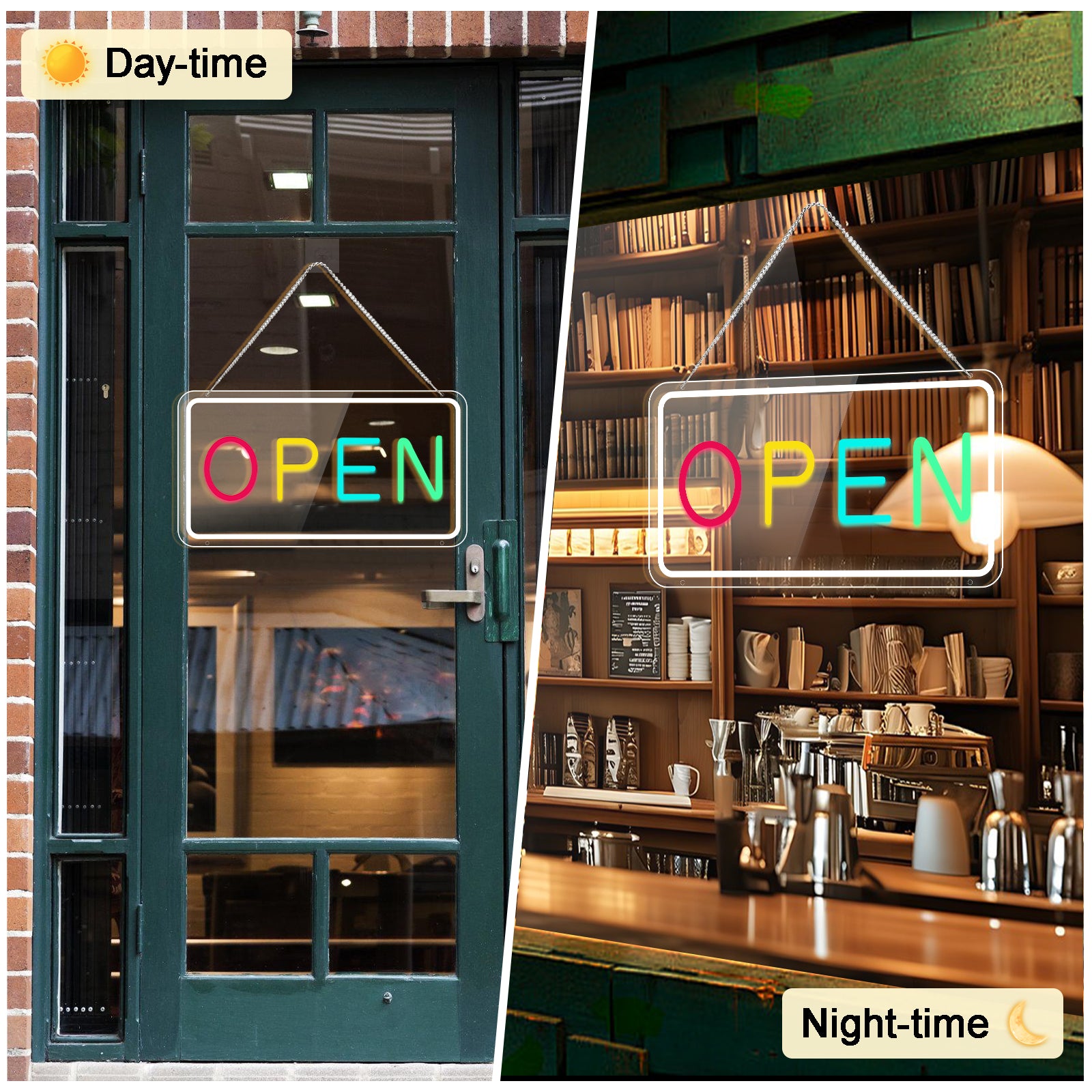 Neon Open Signs for Business,Adjustable Brightness Open Signs with ON/OFF Switch for Stores,Coffee Shop,Flower shop, Hotel,Bars,Window etc,four colors, 16x9in