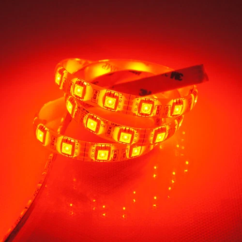 DC12V 635nm Infrared LED Strip Light, 10mm Wide SMD5050 30LED/m Low Density IP65 Silicone Glue Waterproof Flexible Red Infrared LED Tape for Night Vision, Monitoring Fill Light, Outdoor & Industrial Sensing