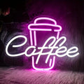 Coffee LED Neon Sign By USB - Adjustable Brightness with ON/Off Switch , Wall Decor LED Sign for Café Shops, Restaurants & Food Trucks,40cm/15.75"x 30cm/11.81"