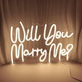 Monochrome neon will you marry me sign with switch and USB interface, Suitable for wedding party,42cm/16.5"*29cm/11.4"