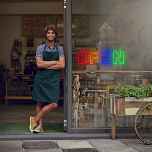 Bright Open Sign for Business, Dimmable Open Neon Signs by USB Power supply , High Visibility Advertisement OPEN Neon Sign with ON/OFF Switch for Window, Door, Store, Bar, Salon, Restaurant
